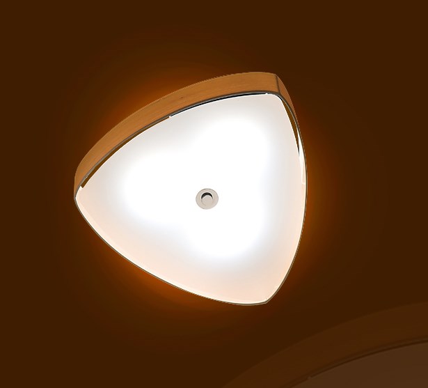 白栓木 橢三角型吸頂燈 