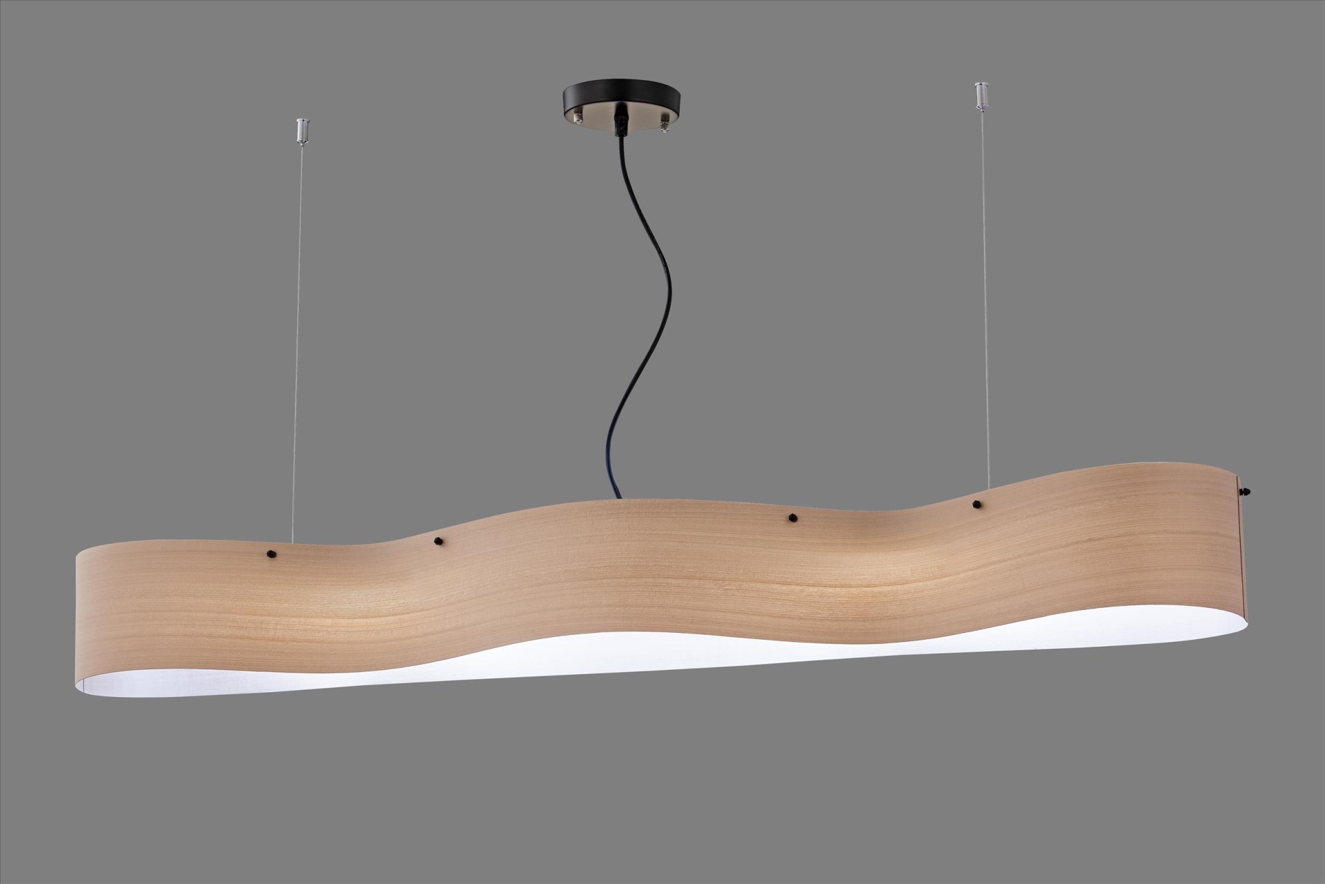 簡約 長型吊燈 原木皮 白安麗格