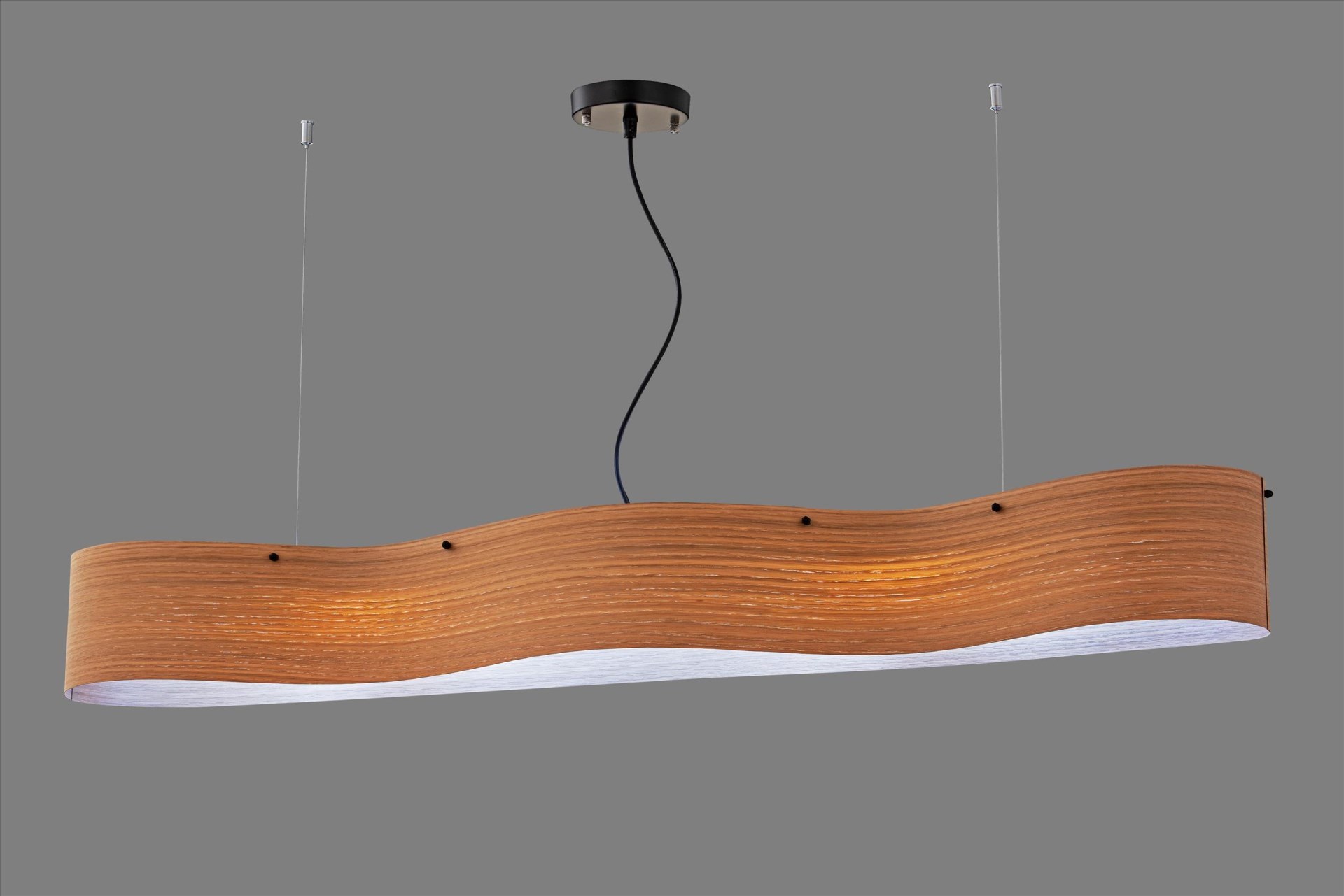 簡約 長型吊燈 原木皮 橡木