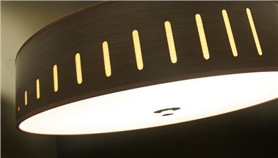 簡約線條 吸頂燈 胡桃木