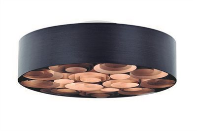 木紋多環 吸頂燈 / 染色木皮 棕