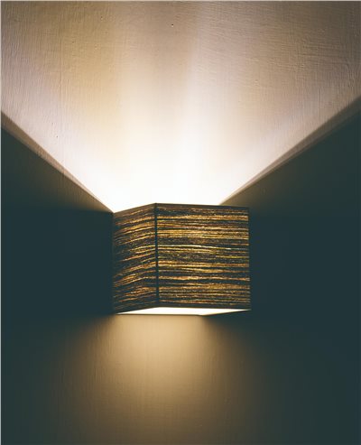 CUBE 壁燈 石紋木