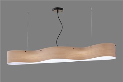 簡約 長型吊燈 原木皮 白安麗格