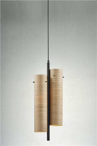 胡桃木原木皮燈罩 