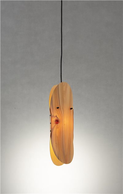 台灣杉原木皮燈罩   