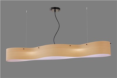 簡約長型 吊燈 原木皮 栓木